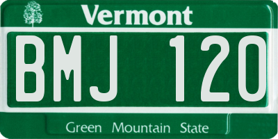 VT license plate BMJ120