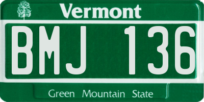 VT license plate BMJ136