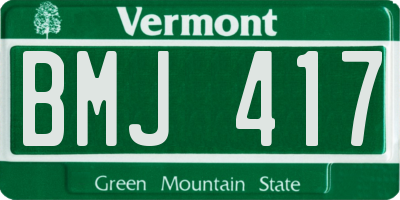 VT license plate BMJ417
