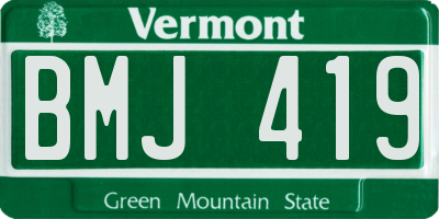 VT license plate BMJ419