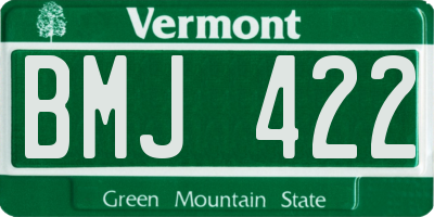 VT license plate BMJ422