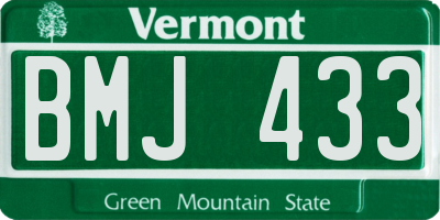 VT license plate BMJ433