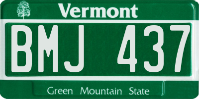 VT license plate BMJ437
