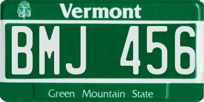 VT license plate BMJ456