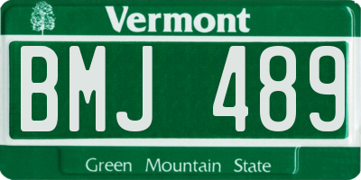 VT license plate BMJ489