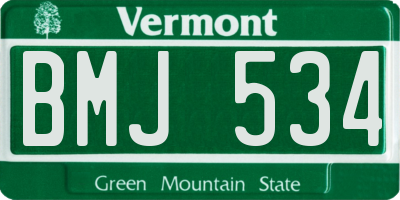 VT license plate BMJ534