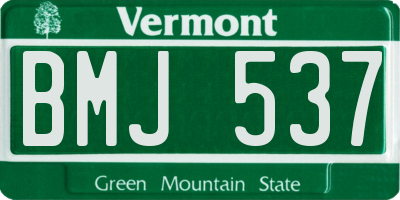 VT license plate BMJ537