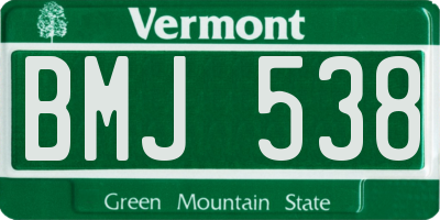 VT license plate BMJ538