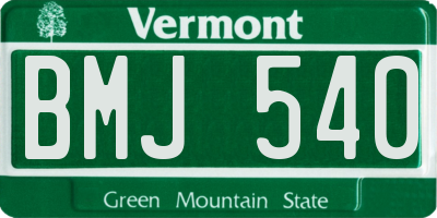 VT license plate BMJ540