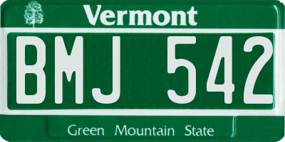 VT license plate BMJ542