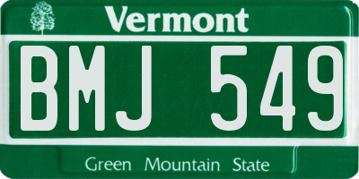 VT license plate BMJ549