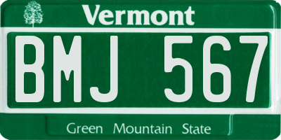 VT license plate BMJ567