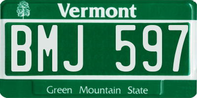VT license plate BMJ597