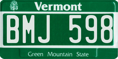 VT license plate BMJ598