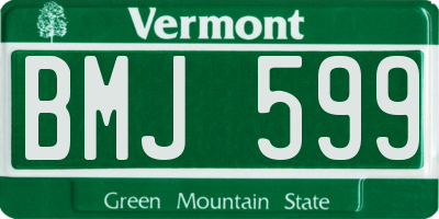 VT license plate BMJ599