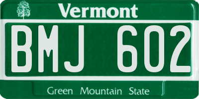 VT license plate BMJ602