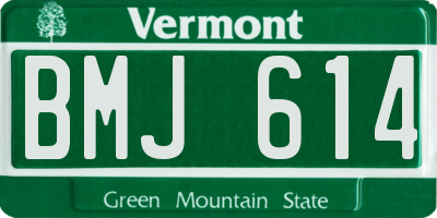 VT license plate BMJ614