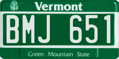 VT license plate BMJ651