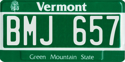 VT license plate BMJ657