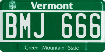 VT license plate BMJ666