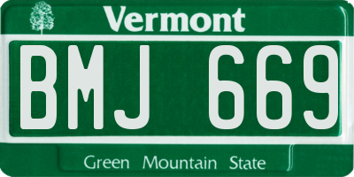 VT license plate BMJ669