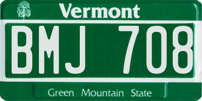 VT license plate BMJ708