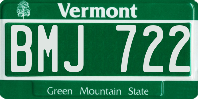 VT license plate BMJ722