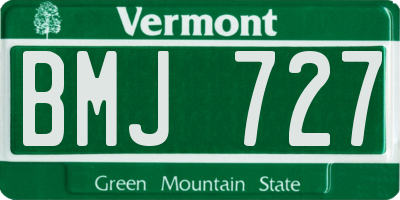 VT license plate BMJ727