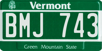 VT license plate BMJ743