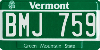 VT license plate BMJ759