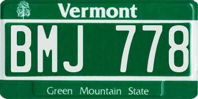 VT license plate BMJ778