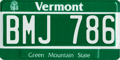 VT license plate BMJ786