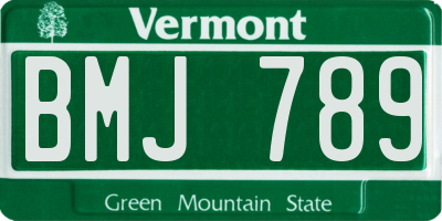 VT license plate BMJ789