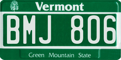 VT license plate BMJ806