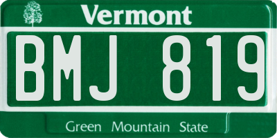 VT license plate BMJ819