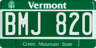 VT license plate BMJ820