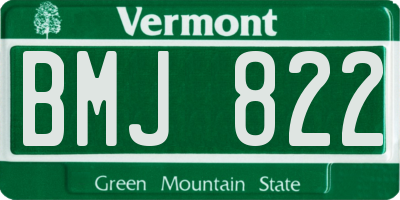 VT license plate BMJ822