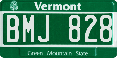 VT license plate BMJ828