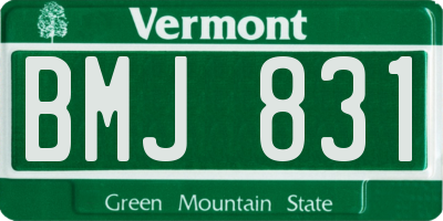 VT license plate BMJ831