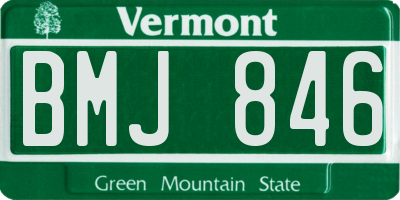 VT license plate BMJ846