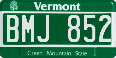 VT license plate BMJ852