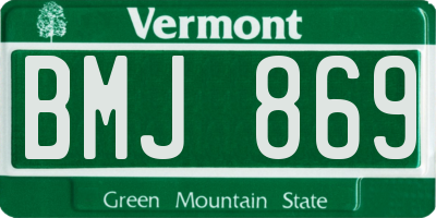 VT license plate BMJ869