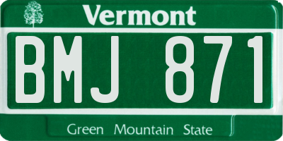 VT license plate BMJ871