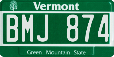 VT license plate BMJ874