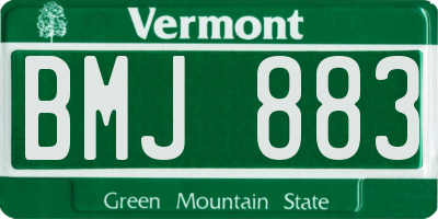 VT license plate BMJ883