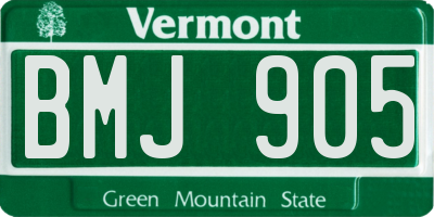 VT license plate BMJ905