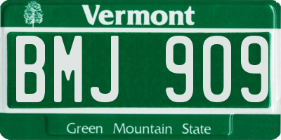 VT license plate BMJ909