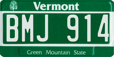 VT license plate BMJ914