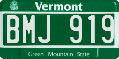 VT license plate BMJ919