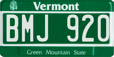 VT license plate BMJ920